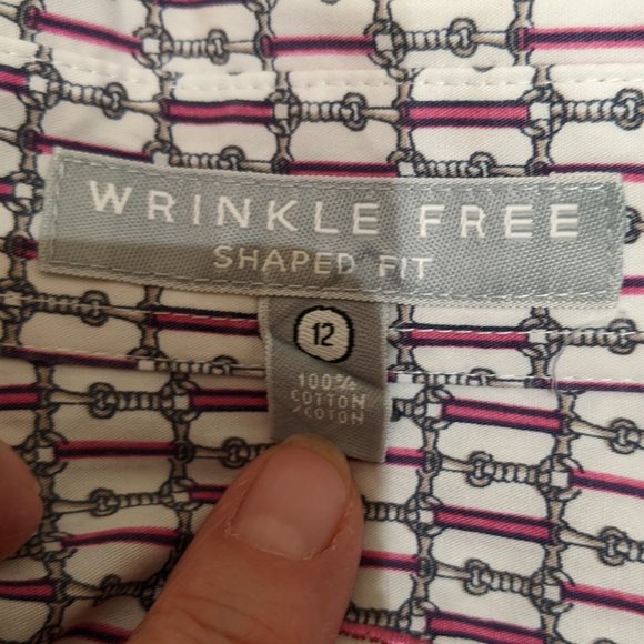 Foxcroft Wrinkle Free Shaped Fit Button Down Blouse Size 12 - Picture 10 of 12